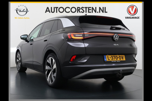 Volkswagen ID.4 204pk 1st 77kWh Trekhaak Leer/Alcantara Adap.Cruise Camera Warmtepomp Apple Carplay Android Navi Ecc Pdc-a+v Lmv 20" Stoelverwarming Led Bordherkenning Voor-Klimatisering Semi-Autopilot  Elektrisch-Wegklapbare Trekhaak App-Connect  E-sound Front-Assist Origineel Nederlandse Auto SOH 86%