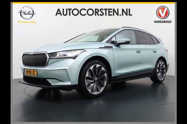 Škoda ENYAQ iV Warmtepomp Trekhaak 21"LM Apple Carplay Android 1/2 Leer Navi Ecc Camera Cruise Control SOH 93% Comfort-pakket  Privacy Glas Keyless advanced Climate-pakket Parkeer pakket 180pk iv60 1e Eigenaar Origineel Nederlandse Auto Zeer Compleet! 1.000kg trekvermogen € 48.500 nieuw