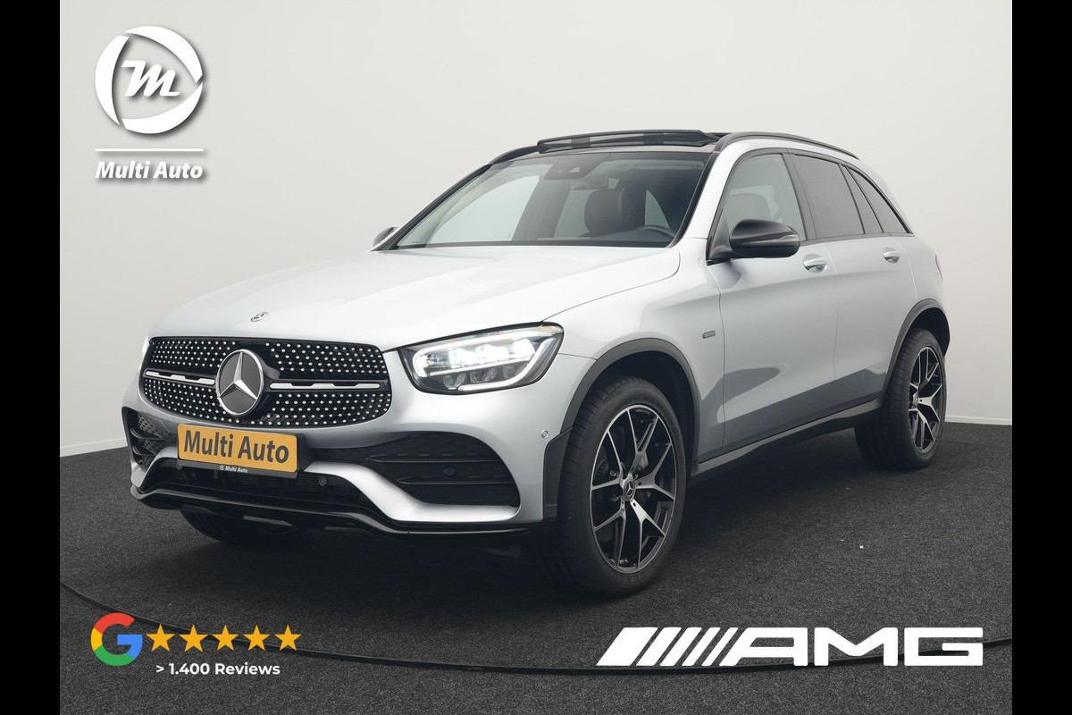 Mercedes-Benz GLC 300e 4MATIC AMG Plug In Hybrid 320pk Dealer O.H PHEV | Panodak | Adaptive Cruise | Burmester Audio | Camera | 20"L.M | Lederen Sportstoelen Verwarmd | Apple Carplay | Blis | Sfeerverlichting | Navigatie | DAB |