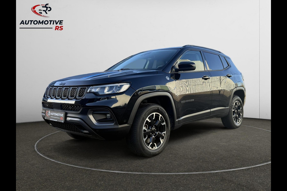 Jeep Compass 4xe 240pk Plug-in Hybrid Trailhawk 4x4 Keyless ACC Navi Lane Assist Camera Leder Climate Control LED Velgen