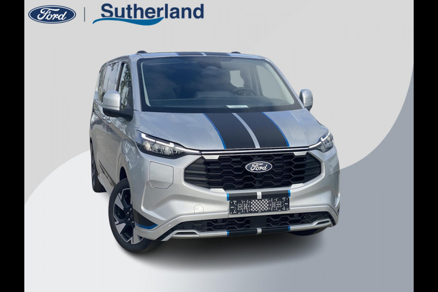 Ford Transit Custom 320 2.5 PHEV L2H1 Sport DC 233pk | Dubbele Cabine | Dubbele zijschuifdeur | Inklapbare trekhaak | 19 inch lichtmetalen Sport velgen (mat zwart) | Verwarmbaar stuurwiel | Navigatie systeem