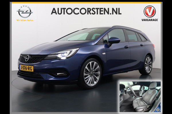 Opel Astra Sports Tourer 1.2T Leer/Alcantara Led-Matrix Innovation Bose®-Hifi Navi Camera Park-Assist + PDC-a+v Apple Carplay Android Keyle AGR-Comfort-Stoel+Stuur+Voorruitverwarming Elek.Achterklep Pdc Lane Assist DAB Regen-Lichtsensor Bordherkenning Zwarte-Hemel Origineel Nederlandse Auto Zeer luxe uitvoering! A-Label EURO6  € 30.000 nieuw