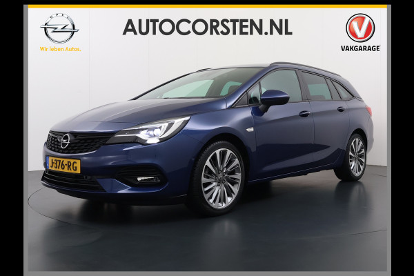 Opel Astra Sports Tourer 1.2T Leer/Alcantara Led-Matrix Innovation Bose®-Hifi Navi Camera Park-Assist + PDC-a+v Apple Carplay Android Keyle AGR-Comfort-Stoel+Stuur+Voorruitverwarming Elek.Achterklep Pdc Lane Assist DAB Regen-Lichtsensor Bordherkenning Zwarte-Hemel Origineel Nederlandse Auto Zeer luxe uitvoering! A-Label EURO6  € 30.000 nieuw