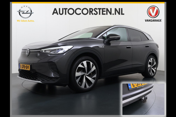 Volkswagen ID.4 204pk 1st 77kWh Trekhaak Leer/Alcantara Adap.Cruise Camera Warmtepomp Apple Carplay Android Navi Ecc Pdc-a+v Lmv 20" Stoelverwarming Led Bordherkenning Voor-Klimatisering Semi-Autopilot  Elektrisch-Wegklapbare Trekhaak App-Connect  E-sound Front-Assist Origineel Nederlandse Auto SOH 86%