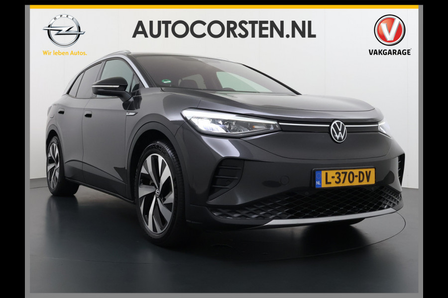Volkswagen ID.4 204pk 1st 77kWh Trekhaak Leer/Alcantara Adap.Cruise Camera Warmtepomp Apple Carplay Android Navi Ecc Pdc-a+v Lmv 20" Stoelverwarming Led Bordherkenning Voor-Klimatisering Semi-Autopilot  Elektrisch-Wegklapbare Trekhaak App-Connect  E-sound Front-Assist Origineel Nederlandse Auto SOH 86%