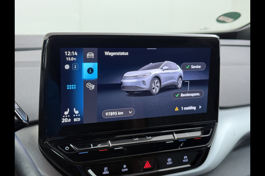 Volkswagen ID.4 204pk 1st 77kWh Trekhaak Leer/Alcantara Adap.Cruise Camera Warmtepomp Apple Carplay Android Navi Ecc Pdc-a+v Lmv 20" Stoelverwarming Led Bordherkenning Voor-Klimatisering Semi-Autopilot  Elektrisch-Wegklapbare Trekhaak App-Connect  E-sound Front-Assist Origineel Nederlandse Auto SOH 86%