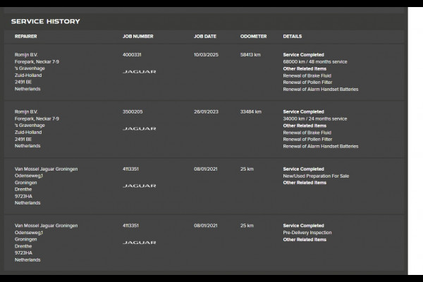 Jaguar I-PACE EV320PK 90kWh Leer Pano-Dak 360°Camera 20"LM Meridian™-Sound Apple Carplay Android Navi Ecc Pdc S Business Pack Keyless Stoelverwarming Rode-Remklauwen Elek.Achterklep Led Privacy Glas Cruise Control Rijstrooksensor Origineel Nederlandse Auto Dealeronderhouden 3 FASE LADEN 320pk 500Nm