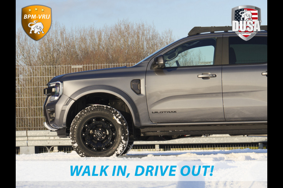 Ford Ranger 2.3 Double Cab Wildtrak PHEV | Plug-in Hybrid | High Peaks | Unieke uitvoering! | Lift kit | Bed Rack incl LED | Roof Rack incl Led | Fender Flares | Black Rhino Wheels | Ford Custom Grille