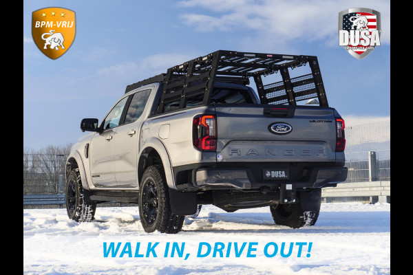 Ford Ranger 2.3 Double Cab Wildtrak PHEV | Plug-in Hybrid | High Peaks | Unieke uitvoering! | Lift kit | Bed Rack incl LED | Roof Rack incl Led | Fender Flares | Black Rhino Wheels | Ford Custom Grille