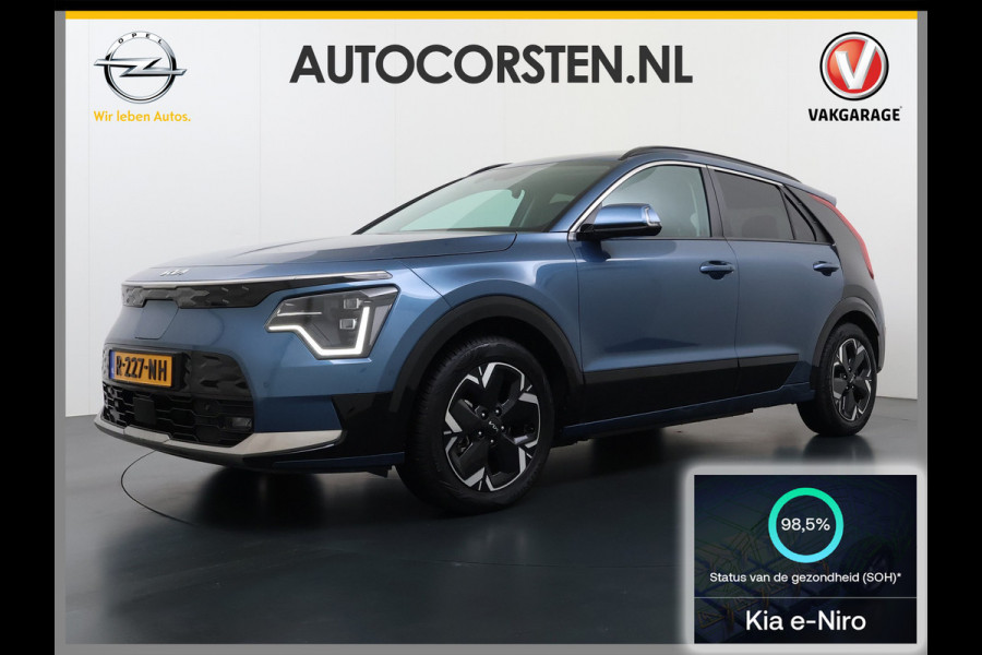 Kia Niro EV ExecutiveLine 64.8 kWh Trekhaak Leder SOH 98.5% Schuif-/kanteldak Adap.Cruise Camera Head-Up Display Apple Carplay Android Auto  Elek.Stoelen-Verwarmd/gekoeld+Memory Elek.Achterklep Stuurverwarming Lane Assist DAB 1e Eigenaar Origineel Nederlandse Auto Fabrieksgarantie tot 25-10-2029/150.000km € 50.000 nieuw!