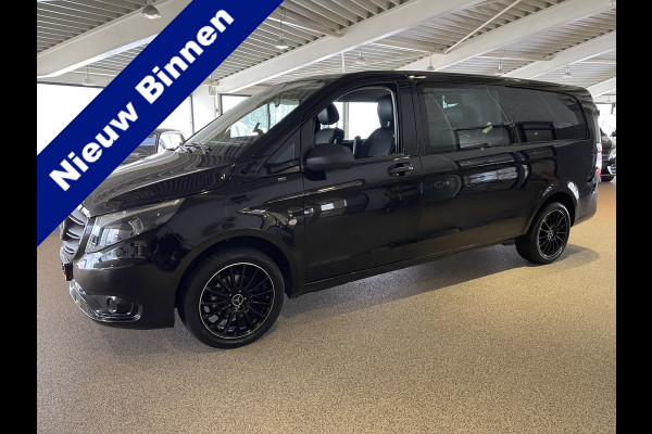 Mercedes-Benz Vito 114 CDI Extra Lang L3H1 DC Comfort 5 persoons / automaat / leer / navi / airco / cruise / vaste prijs rijklaar € 32.950 ex btw / lease vanaf € 538 / trekhaak / zwart metallic