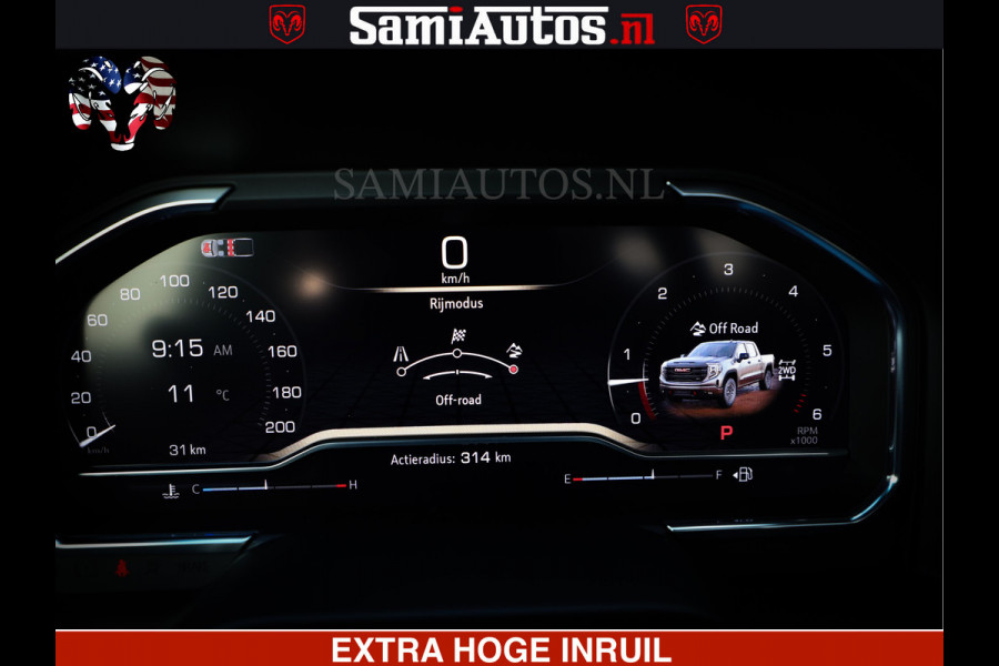 GMC Sierra AT4 6.2 V8 4X4 | VIRTUAL COCKPIT | HUD | BOM VOL | DC | RAM DEALER NEDERLAND | | GRIJSKENTEKEN | DUBBELE CABINE | PICK UP | VOORRAAD 261530 |
