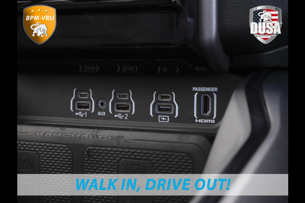 Dodge Ram | 1500 | Rebel | Night | 4x4 | Crew Cab | 3.0L Twin-turbo I6 | BPM-VRIJ  | Pano | Harman Kardon | Leder interieur Getoonde accessoires zijn verkrijgbaar tegen meerprijs