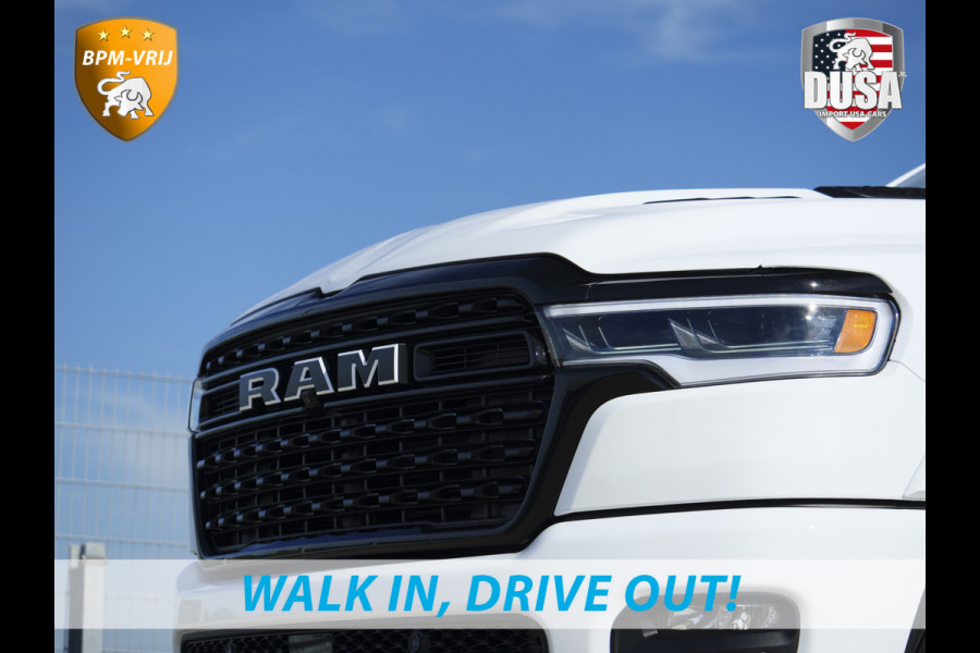 Dodge Ram | 1500 | Limited | Night | 3.0L Twin-Turbo I6 | High Output | | Passenger Display | 14,4 Touch Screen | Harman Kardon | RAMBOX Getoonde accessoires zijn verkrijgbaar tegen meerprijs