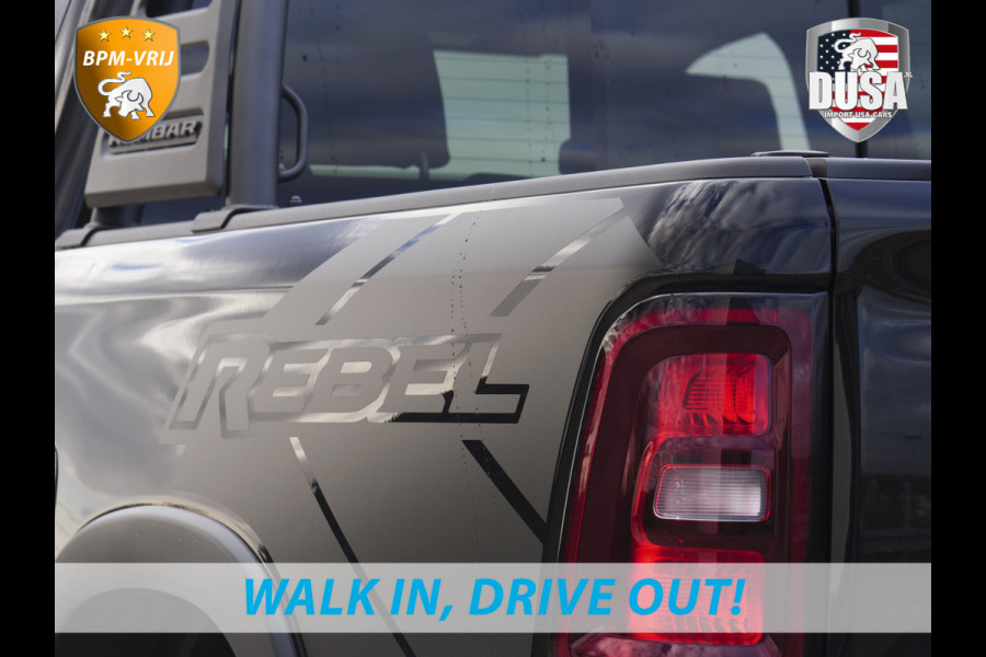 Dodge Ram | 1500 | Rebel | Premium | 4x4 | Crew Cab | 3.0L Twin-turbo I6 | BPM-VRIJ | 14,4 inch Touchscreen | Panorama | Harman Kardon | Getoonde accessoires zijn verkrijgbaar tegen meerprijs