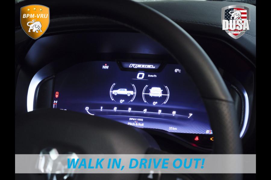 Dodge Ram | 1500 | Rebel | Premium | 4x4 | Crew Cab | 3.0L Twin-turbo I6 | BPM-VRIJ | 14,4 inch Touchscreen | Panorama | Harman Kardon | Getoonde accessoires zijn verkrijgbaar tegen meerprijs