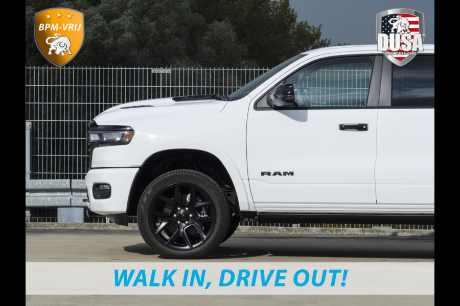 Dodge Ram 1500 | Laramie | Premium Night | 3.0L I6 Hurricane | Crew Cab | 4X4 | BPM VRIJ | Niveau regeling | Passenger Display | Getoonde accessoires zijn verkrijgbaar tegen meerprijs