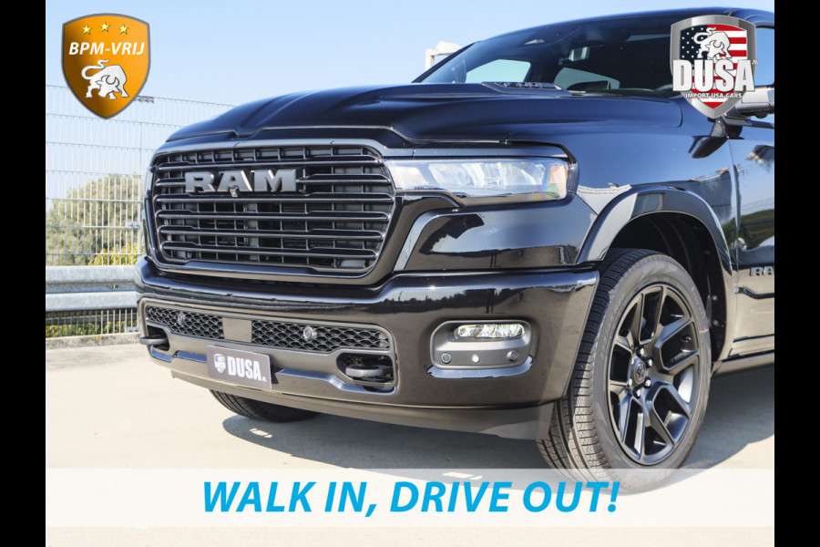 Dodge Ram 1500 | Laramie | Premium Night | 3.0L I6 Hurricane | Crew Cab | 4X4 | BPM VRIJ | Niveau regeling | 14,4-inch Touchscreen | LPG | Getoonde accessoires zijn verkrijgbaar tegen meerprijs