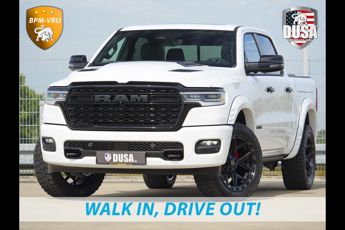 Dodge Ram | 1500 | Limited | Night | 3.0L Twin-Turbo I6 | High Output | | Passenger Display | 14,4 Touch Screen | Harman Kardon | RAMBOX Getoonde accessoires zijn verkrijgbaar tegen meerprijs