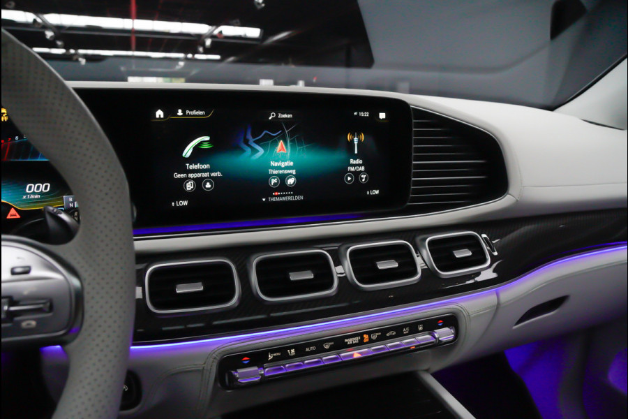 Mercedes-Benz GLS BRABUS 800 4MATIC HUD Massage Full-Carbon Panodak Leer Distronic Standkachel Keyless 360 Camera Burmester Sterrenhemel Airmatic DC Elektr. achterklep Elektr. verstelbare stoelen voor & achter met memory Soft close Elektr. bedienbare trekhaak Elektr. verstelbare stuurwiel Navi PDC LM velgen