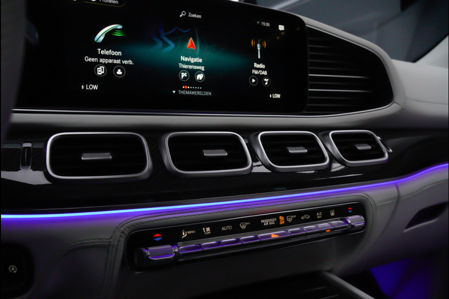 Mercedes-Benz GLS BRABUS 800 4MATIC HUD Massage Full-Carbon Panodak Leer Distronic Standkachel Keyless 360 Camera Burmester Sterrenhemel Airmatic DC Elektr. achterklep Elektr. verstelbare stoelen voor & achter met memory Soft close Elektr. bedienbare trekhaak Elektr. verstelbare stuurwiel Navi PDC LM velgen