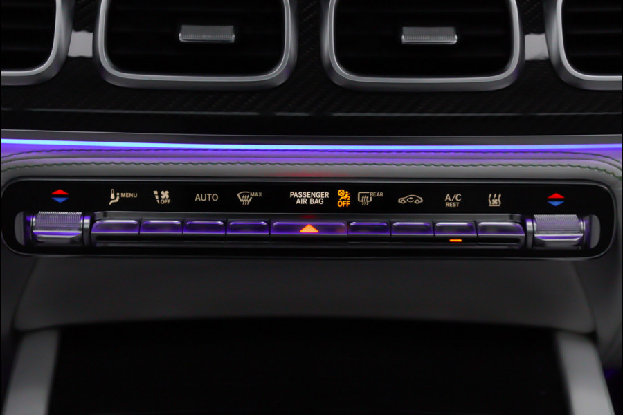 Mercedes-Benz GLS BRABUS 800 4MATIC HUD Massage Full-Carbon Panodak Leer Distronic Standkachel Keyless 360 Camera Burmester Sterrenhemel Airmatic DC Elektr. achterklep Elektr. verstelbare stoelen voor & achter met memory Soft close Elektr. bedienbare trekhaak Elektr. verstelbare stuurwiel Navi PDC LM velgen