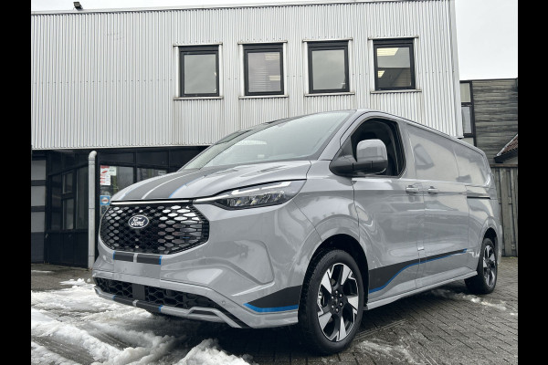 Ford E-Transit Custom 340 L2H1 Sport 71 kWh 2x schuifdeur, LMV 19'', navigatie, laadvloer, trekhaak, camera Snel leverbaar