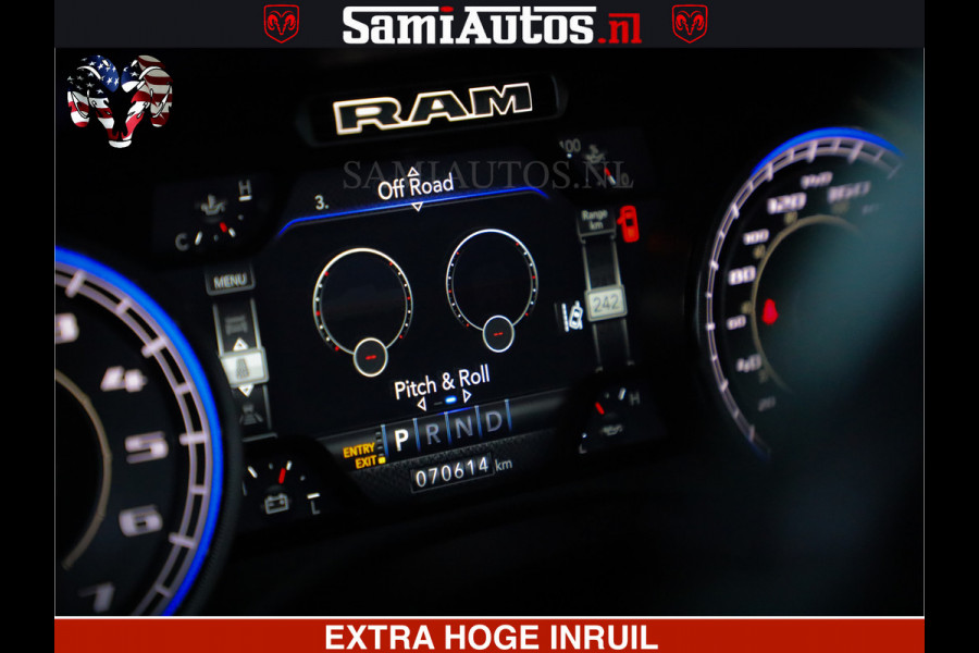 Dodge Ram 1500 LIMITED BLACK OPS | 5.7 V8 402 PK HEMI | MEEST VOLLE EN LUXE UITVOERING | CREW CAB | DUBBELE CABINE DC 5 PERSOONS | CREW CAB 5 PERSOONS | DUBBELE CABINE DC | MEEST ROYALE EN COMFORTABELE BEDRIJFSAUTO | HEAD-UP | LUCHTVERING | RONDOM CAMERA | MWK KLEP | PANORAMA DAK |