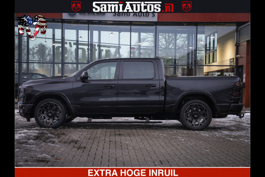 Dodge Ram 1500 LIMITED BLACK OPS | 5.7 V8 402 PK HEMI | MEEST VOLLE EN LUXE UITVOERING | CREW CAB | DUBBELE CABINE DC 5 PERSOONS | CREW CAB 5 PERSOONS | DUBBELE CABINE DC | MEEST ROYALE EN COMFORTABELE BEDRIJFSAUTO | HEAD-UP | LUCHTVERING | RONDOM CAMERA | MWK KLEP | PANORAMA DAK |
