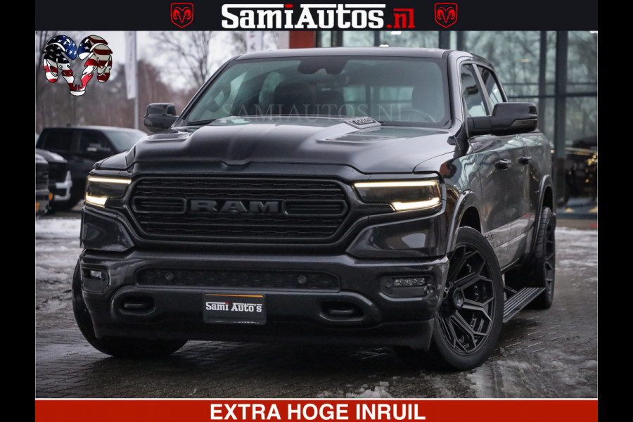 Dodge Ram 1500 LIMITED BLACK OPS | 5.7 V8 402 PK HEMI | MEEST VOLLE EN LUXE UITVOERING | CREW CAB | DUBBELE CABINE DC 5 PERSOONS | CREW CAB 5 PERSOONS | DUBBELE CABINE DC | MEEST ROYALE EN COMFORTABELE BEDRIJFSAUTO | HEAD-UP | LUCHTVERING | RONDOM CAMERA | MWK KLEP | PANORAMA DAK |