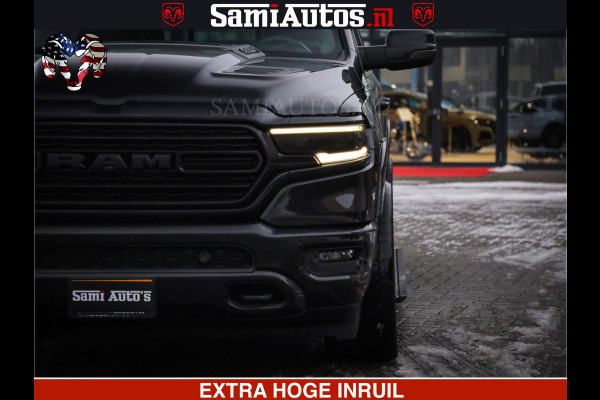 Dodge Ram 1500 LIMITED BLACK OPS | 5.7 V8 402 PK HEMI | MEEST VOLLE EN LUXE UITVOERING | CREW CAB | DUBBELE CABINE DC 5 PERSOONS | CREW CAB 5 PERSOONS | DUBBELE CABINE DC | MEEST ROYALE EN COMFORTABELE BEDRIJFSAUTO | HEAD-UP | LUCHTVERING | RONDOM CAMERA | MWK KLEP | PANORAMA DAK |