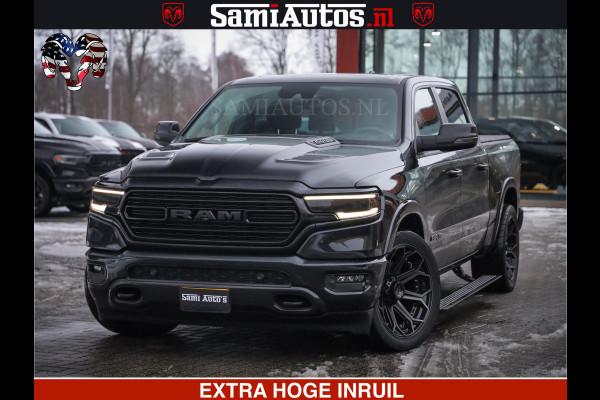 Dodge Ram 1500 LIMITED BLACK OPS | 5.7 V8 402 PK HEMI | MEEST VOLLE EN LUXE UITVOERING | CREW CAB | DUBBELE CABINE DC 5 PERSOONS | CREW CAB 5 PERSOONS | DUBBELE CABINE DC | MEEST ROYALE EN COMFORTABELE BEDRIJFSAUTO | HEAD-UP | LUCHTVERING | RONDOM CAMERA | MWK KLEP | PANORAMA DAK |