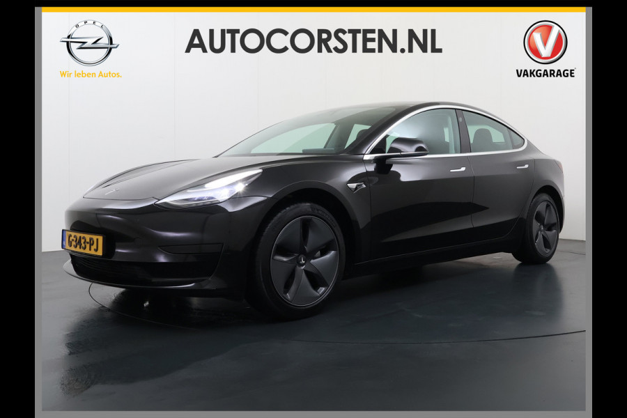 Tesla Model 3 RWD Plus 325PK Lmv 18" AutoPilot Leder Panoramadak Adaptive-Cruise Camera's Elektr.-Stuur+Stoelen+Spiegels+Geheugen+Easy-Entry+V Navi LED ACC DAB Voorverwarmen interieur via App Keyless One-Pedal-Drive Origineel Nederlandse Auto