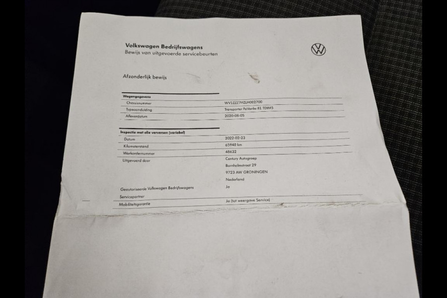 Volkswagen Transporter 2.0 TDI L2H1 Navi Airco Cruise Sidebars 1Eigenaar