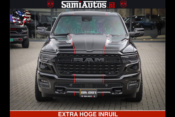 Dodge Ram 1500 Limited Night H.O 540HP 706Nm | Massage + Full Option | De Meest Luxe en Volle Pick-Up in zijn Klasse | Comfortabele Dubbele Cabine met Royale 5 Zitplaatsen | BPM vrij | Nu Leverbaar uit Voorraad | Voorraad Nr 2334 - 5409