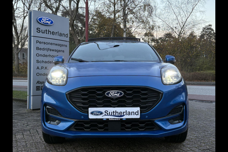 Ford Puma 1.0 EcoBoost Hybrid ST-Line Automaat 125pk | Panoramadak | Trekhaak afneembaar | Winter Pack | Adaptive cruise control  | Elektrische achterklep | Matrix LED | Keyless Entry | Navigatiesysteem | Privacy glass