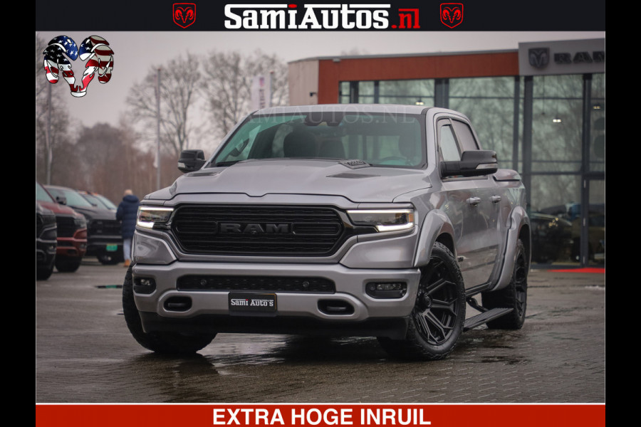 Dodge Ram HULK PACK | LIMITED SPORT | 5.7 V8 HEMI | FEUL WHEELS MAT BLACK | BOM VOL | CREW CAB 5 PERSOONS | DUBBELE CABINE DC | GRIJS KENTEKEN | SFEERVERLICHTING | HUD | LICHTVERING | PANODAK | FULL LED |