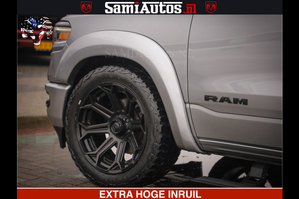 Dodge Ram HULK PACK | LIMITED SPORT | 5.7 V8 HEMI | FEUL WHEELS MAT BLACK | BOM VOL | CREW CAB 5 PERSOONS | DUBBELE CABINE DC | GRIJS KENTEKEN | SFEERVERLICHTING | HUD | LICHTVERING | PANODAK | FULL LED |