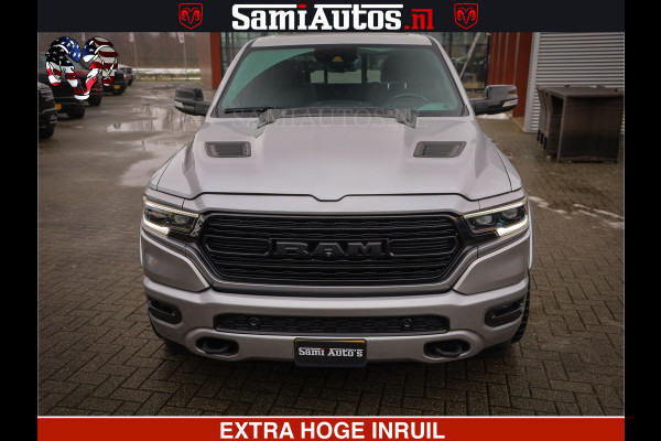 Dodge Ram HULK PACK | LIMITED SPORT | 5.7 V8 HEMI | FEUL WHEELS MAT BLACK | BOM VOL | CREW CAB 5 PERSOONS | DUBBELE CABINE DC | GRIJS KENTEKEN | SFEERVERLICHTING | HUD | LICHTVERING | PANODAK | FULL LED |