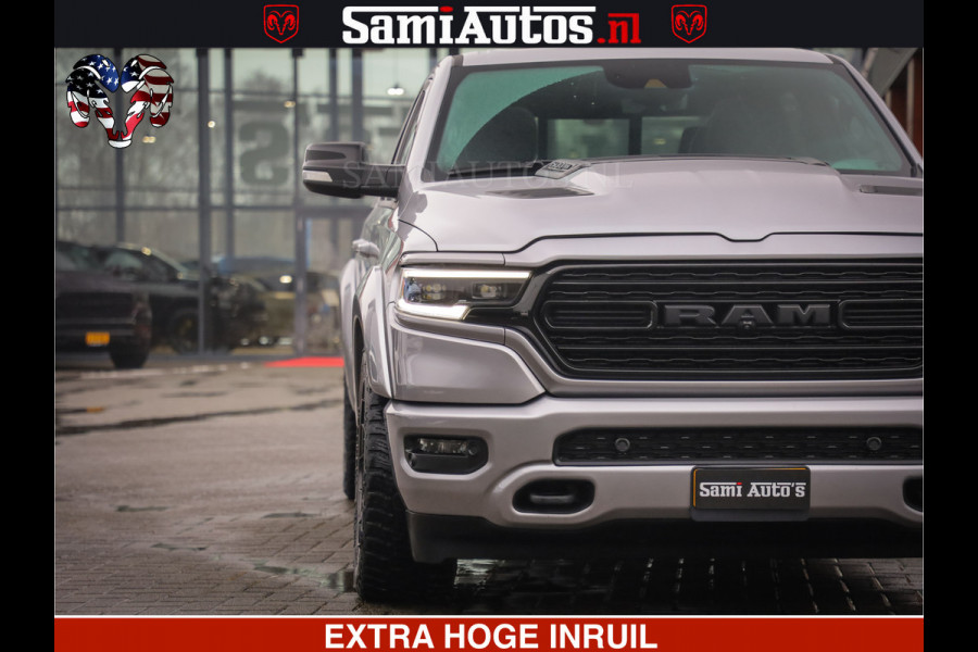 Dodge Ram HULK PACK | LIMITED SPORT | 5.7 V8 HEMI | FEUL WHEELS MAT BLACK | BOM VOL | CREW CAB 5 PERSOONS | DUBBELE CABINE DC | GRIJS KENTEKEN | SFEERVERLICHTING | HUD | LICHTVERING | PANODAK | FULL LED |