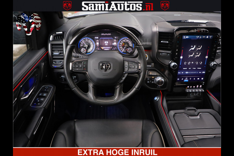 Dodge Ram HULK PACK | LIMITED SPORT | 5.7 V8 HEMI | FEUL WHEELS MAT BLACK | BOM VOL | CREW CAB 5 PERSOONS | DUBBELE CABINE DC | GRIJS KENTEKEN | SFEERVERLICHTING | HUD | LICHTVERING | PANODAK | FULL LED |