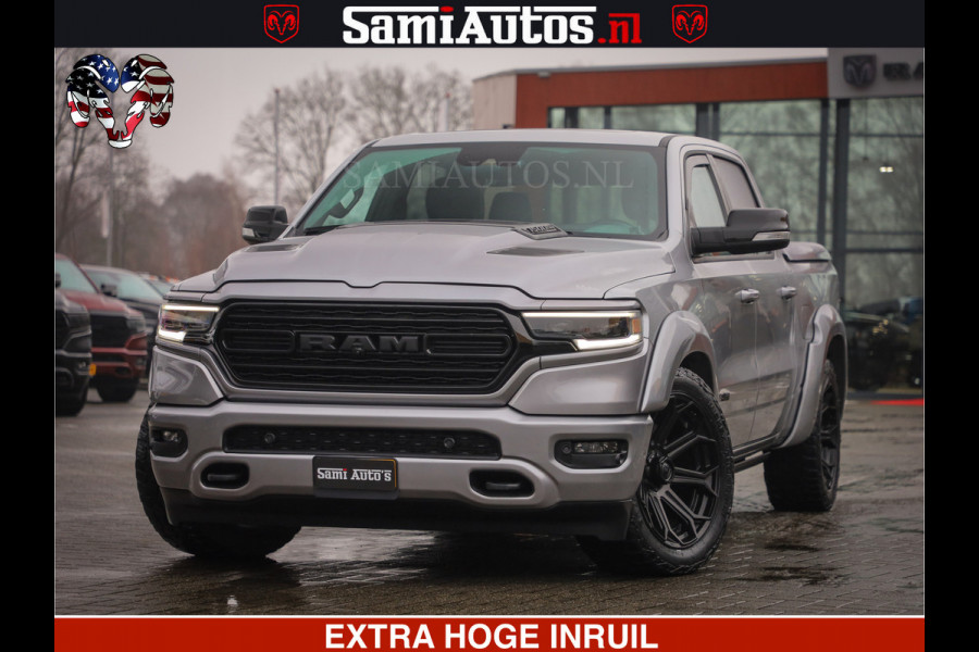 Dodge Ram HULK PACK | LIMITED SPORT | 5.7 V8 HEMI | FEUL WHEELS MAT BLACK | BOM VOL | CREW CAB 5 PERSOONS | DUBBELE CABINE DC | GRIJS KENTEKEN | SFEERVERLICHTING | HUD | LICHTVERING | PANODAK | FULL LED |