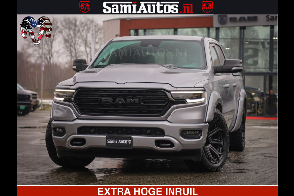 Dodge Ram HULK PACK | LIMITED SPORT | 5.7 V8 HEMI | FEUL WHEELS MAT BLACK | BOM VOL | CREW CAB 5 PERSOONS | DUBBELE CABINE DC | GRIJS KENTEKEN | SFEERVERLICHTING | HUD | LICHTVERING | PANODAK | FULL LED |