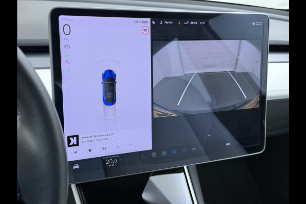 Tesla Model 3 RWD Plus 325PK SOH 91% Lmv 19" Ivoor kleurig Leder 3 AutoPilot Panoramadak Adaptive.Cruise Camera's Elektr.Stuur+Stoelen+Spiegel Navi Ecc Led ACC DAB Voorverwarmen en Keyless via App One-Pedal-Drive 1e Eigenaar Origineel Nederlandse Auto