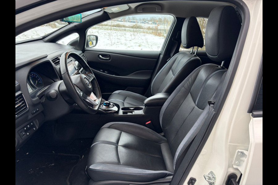 Nissan Leaf e+ Business Executive 62kWh SOH 90% Warmtepomp Trekhaak Leder Navi Ecc Bose®-Hifi Apple Carplay Android Auto Adap.Cruise 360°Camera Stoel+Stuurverwarming Led Two-Tone lak 1e Eigenaar Origineel Nederlandse Auto