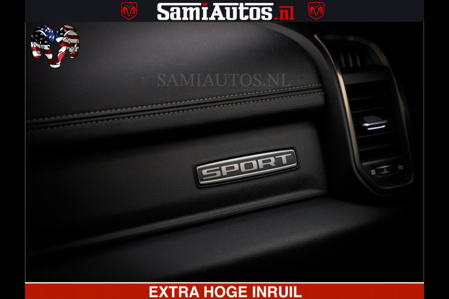 Dodge Ram 1500 SPORT 5.7 V8 HEMI | HUIF | 4x4 | OPEN UITLAAT KLEP | PANORAMA DAK | CREW CAB | 5 PERSOONS DUBBELE CABINE DC | GRIJSKENTEKEN |