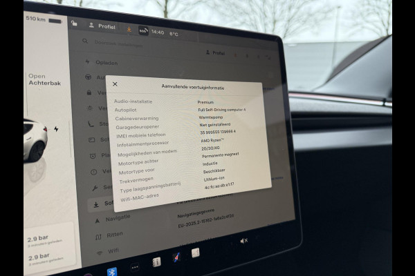 Tesla Model 3 Premium Long Range AWD 78 kWh ORGINELE AFN. TREKHAAK TESLA| AUTOPILOT| STOELVENTILATIE + VERWARMING| VOLLEDIGE TESLA GARANTIE T/M 01/2028 OF 80.000KM| DE HOOGVOLTACCU EN AANDRIJFLIJN TOT 2032 of 192.000KM |