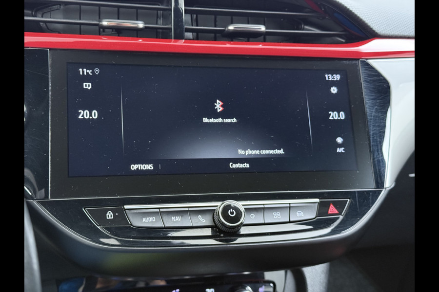 Opel CORSA-E GS Line 50kWh Apple Carplay Android Auto Stoel+Stuurverwarming Navi Ecc Cruise Control SOH 88% Lmv Privacy Glas Led Keyless Regen-Lichtsensor Sportstoelen Verkeersbord detectie Origineel Nederlandse Auto in de sportieve GS uitvoering