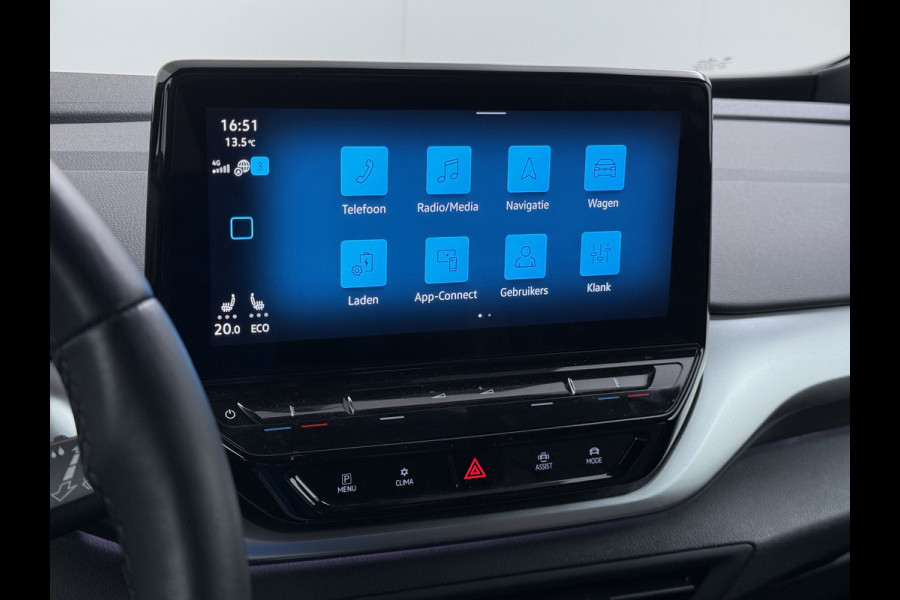 Volkswagen ID.4 204PK First 77kWh SOH 90% Leer/Alcantara Adap.Cruise Camera Apple Carplay Android Navi Ecc Pdc-a+v Lmv 20" Stoel+Stuurverwarming Led Bordherkenning Voor-Klimatisering Semi-Autopilot App-Connect E-sound Front-Assist Origineel Nederlandse Auto