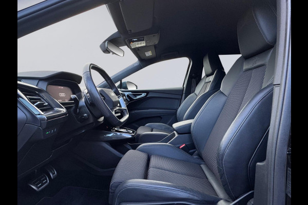 Audi Q4 e-tron 40 S 300 pk edition 77 kWh, SOH 92,5 %, 1 e eigenaar, 2 X S line, 21 ", Electrische trekhaak, NL auto met nap